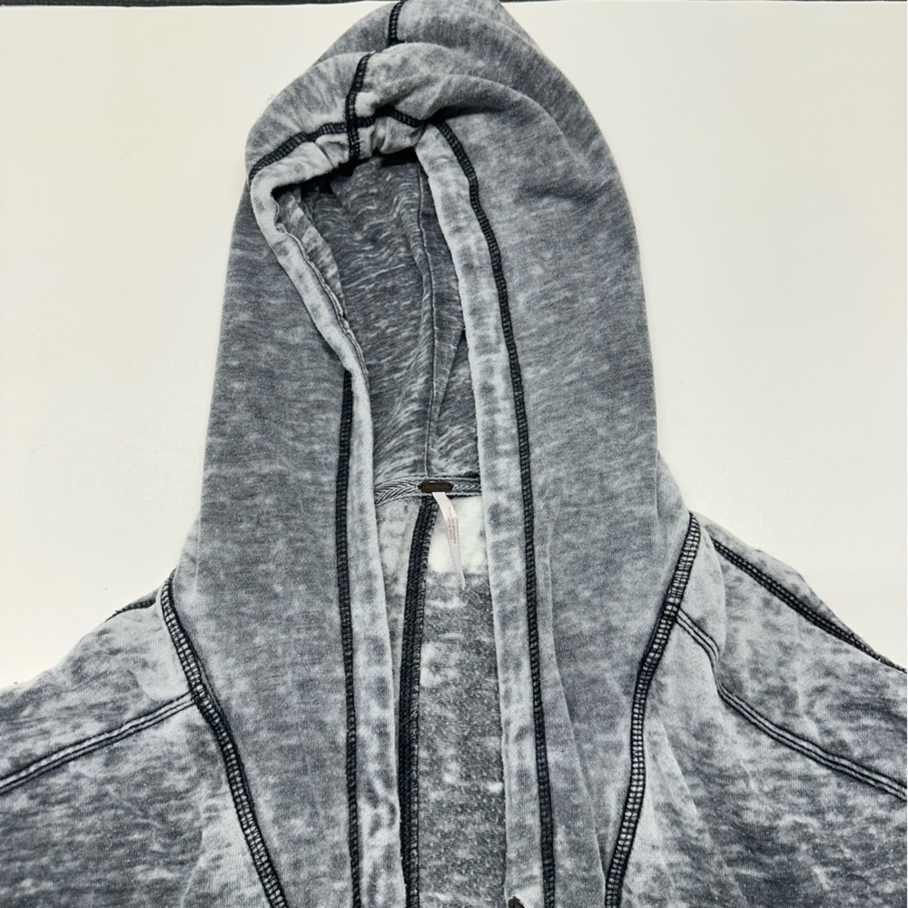 Free People Oversized Extreme Wash Hooded Lightweight Cardigan Women’s Size S - Picture 7 of 9